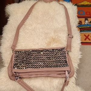 Crossbody studded pink purse